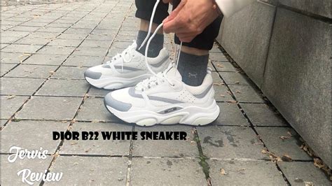 dior b22 white on feet|Dior b22 white and black.